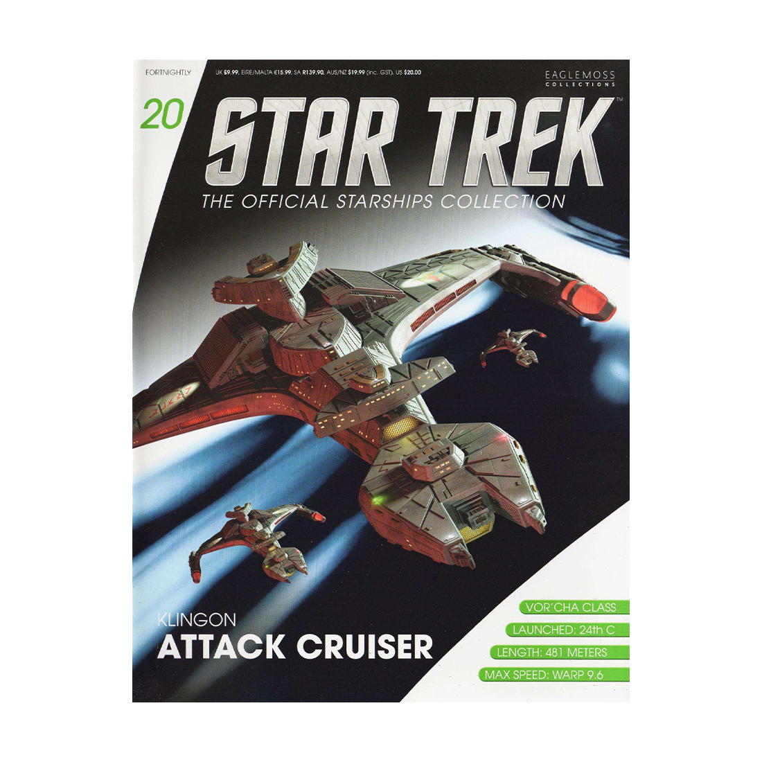 Klingon Vor'cha-class Attack Crusier & Magazine (#20) - Eaglemoss Star Trek Starships Collection