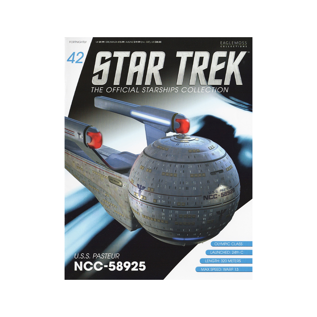 U.S.S Pasteur NCC-58925 & Magazine (#42) - Eaglemoss Star Trek Starships Collection