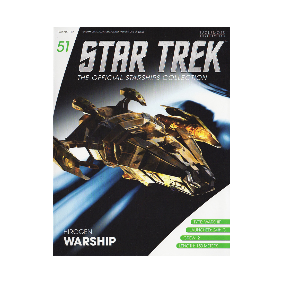 Hirogen Warship & Magazine (#51) - Eaglemoss Star Trek Starships Collection