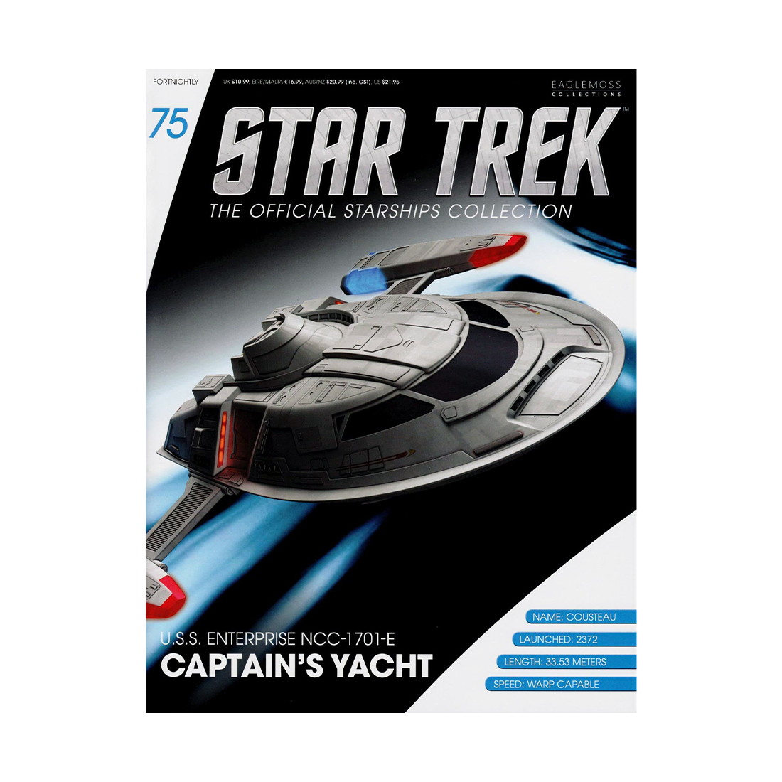 U.S.S Enterprise NCC-1701-E Captain's Yacht & Magazine (#75) - Eaglemoss Star Trek Starships Collection