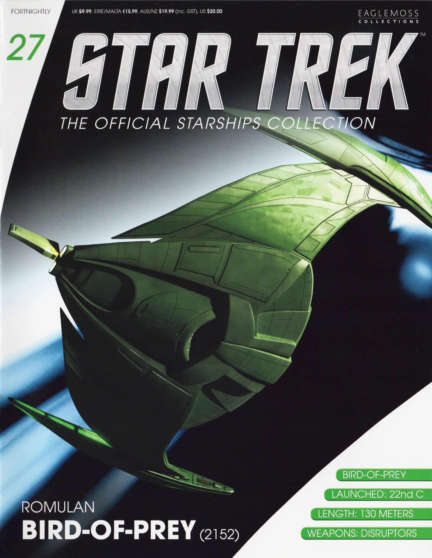 Romulan Bird of Prey (2152) & Magazine (#27) - Eaglemoss Star Trek Starships Collection