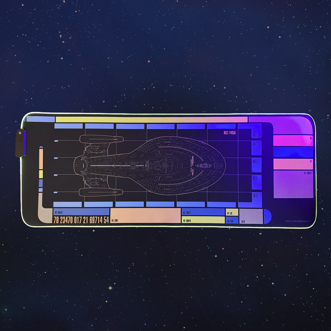 Star Trek - USS Voyager LCARS Large LED Gaming Mouse Pad