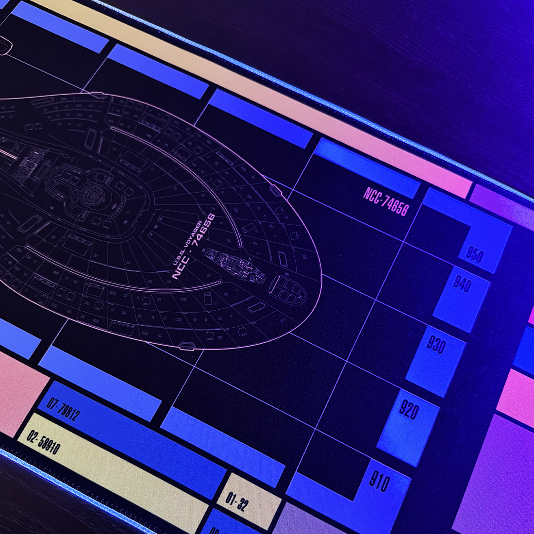Star Trek - USS Voyager LCARS Large LED Gaming Mouse Pad