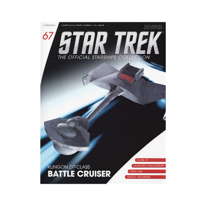 Klingdon D7-Class Battle Cruiser & Magazine (#67) - Eaglemoss Star Trek Starships Collection