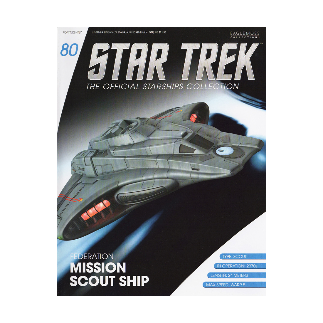 Federation Mission Scout Ship & Magazine (#80) - Eaglemoss Star Trek Starships Collection