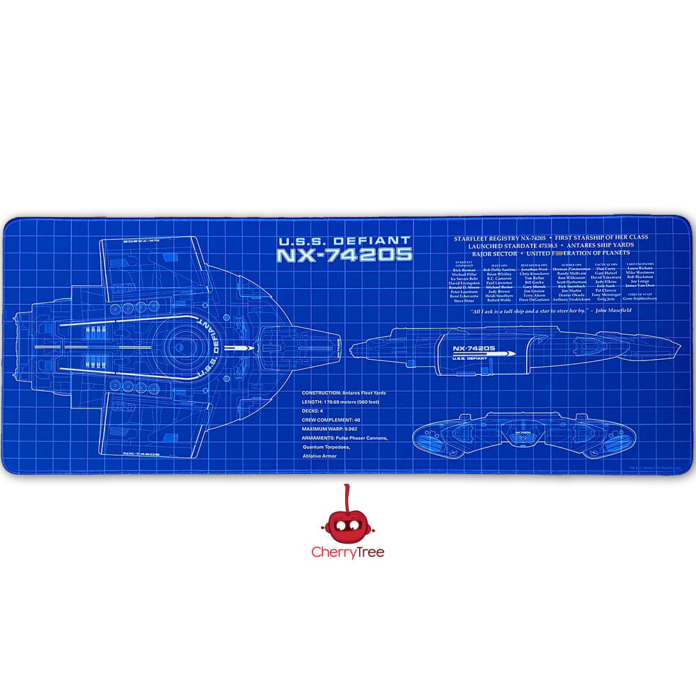 Star Trek - DS9 Defiant Blueprint Large Gaming Mouse Pad
