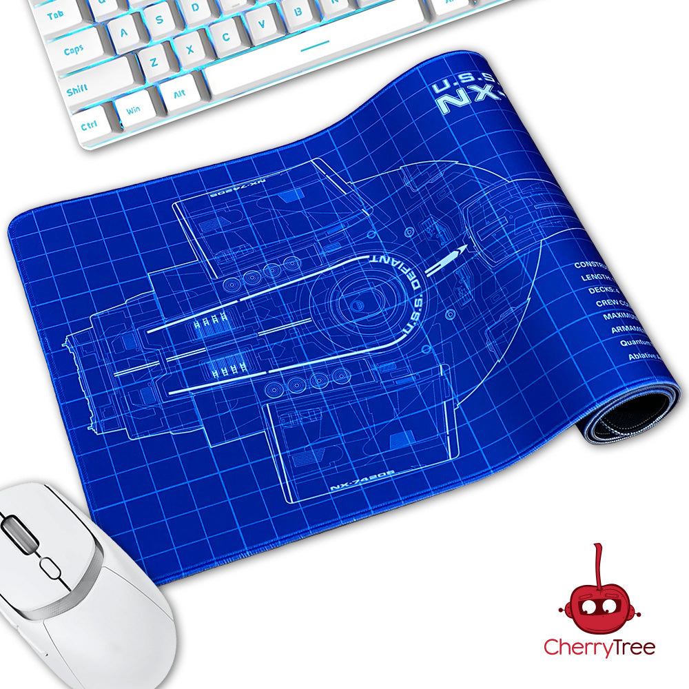 Star Trek - DS9 Defiant Blueprint Large Gaming Mouse Pad