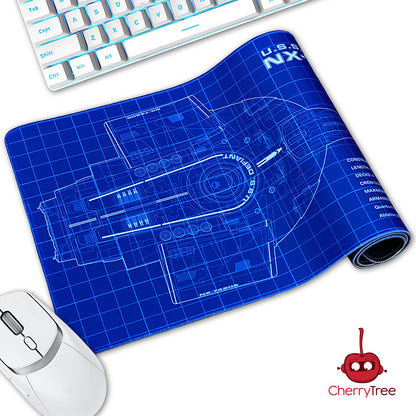 Star Trek - DS9 Defiant Blueprint Large Gaming Mouse Pad