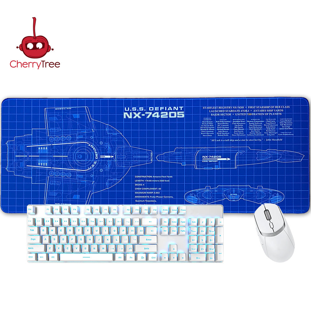 Star Trek - DS9 Defiant Blueprint Large Gaming Mouse Pad