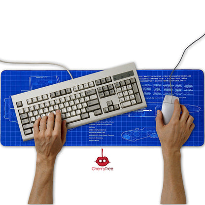 Star Trek - DS9 Defiant Blueprint Large Gaming Mouse Pad
