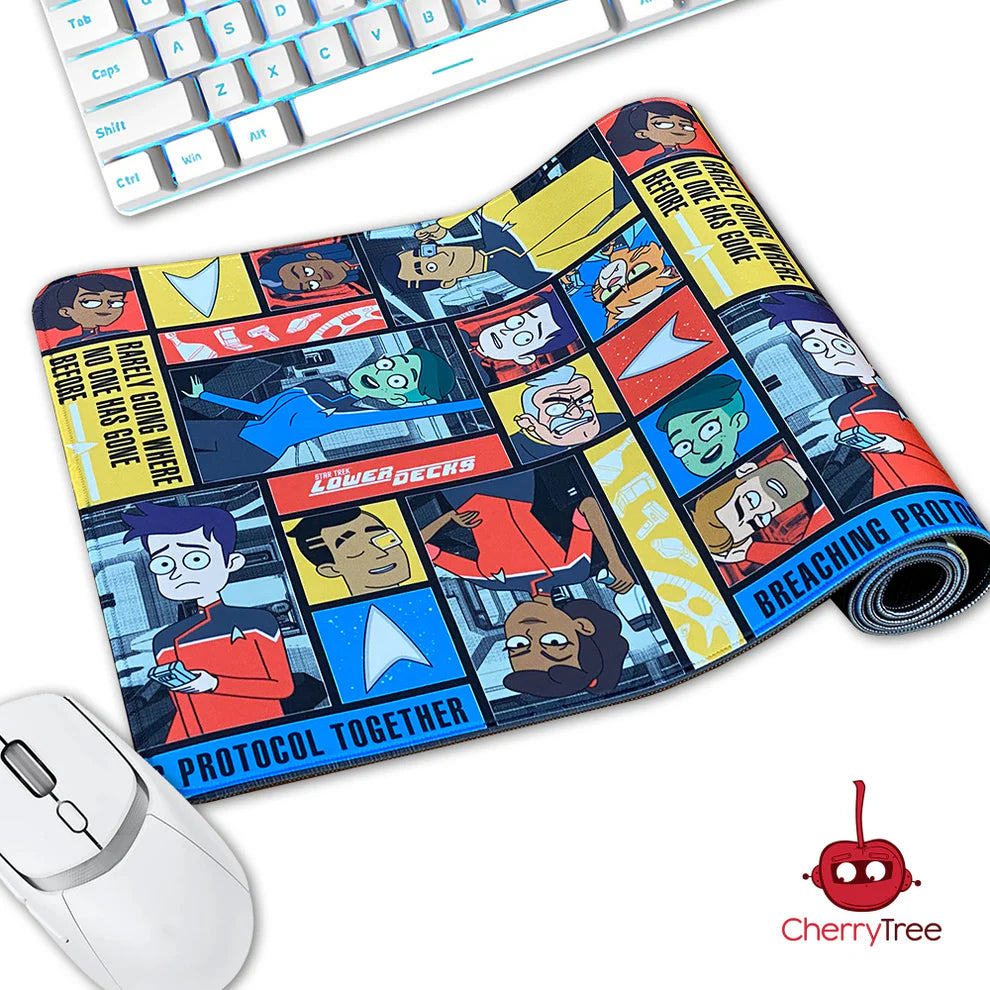 Star Trek - Lower Decks Faces Large Gaming Mouse Pad