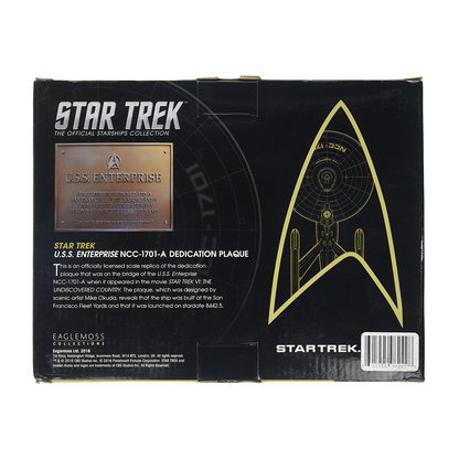 Star Trek USS Enterprise NCC-1701-A Dedication Plaque